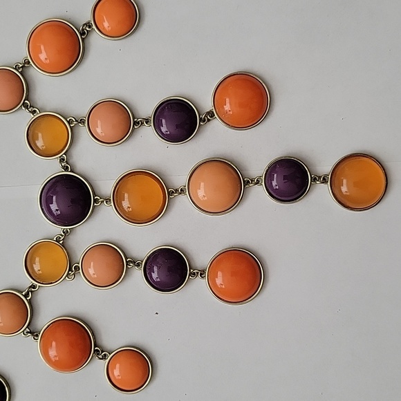 Purple and orange stone necklace. - Picture 2 of 5